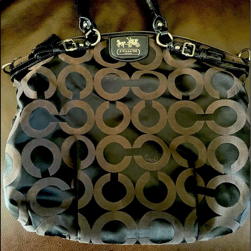 Large printed canvas Coach bag